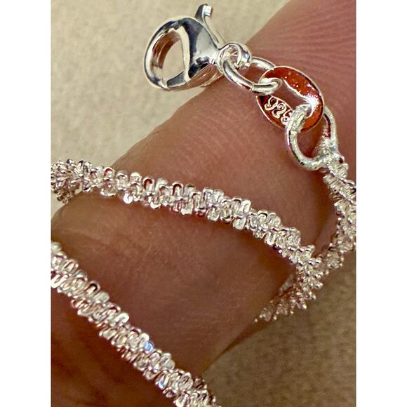 925 Sterling Silver Women Chain Bracelet – Fits 6–7 Inch Wrist, Lobster Clasp - Picture 1 of 3